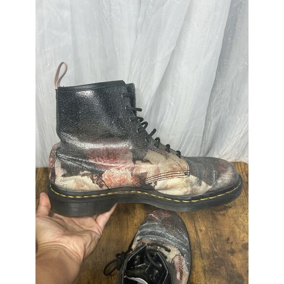 Dr Martens x New Order 1460 Power Corruption And Lies Soft Leather Boots Rare 10 - Picture 8 of 12